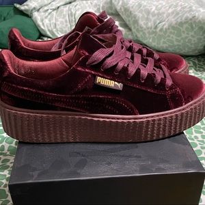 Fenty Creeper. Burgundy. Velvet.